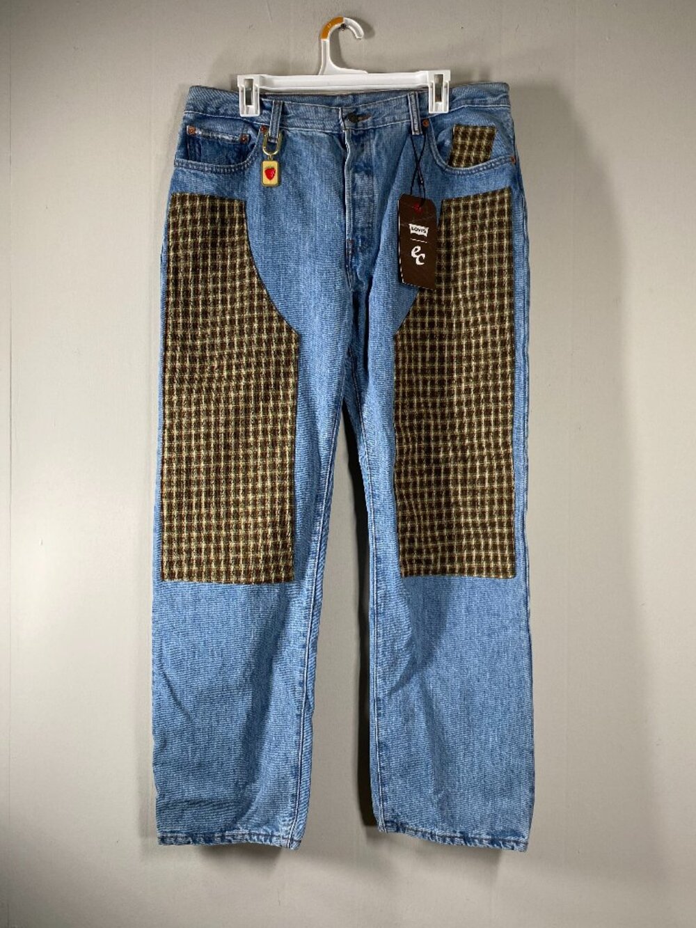 Levi's Emma Chamberlain 501 '90s Jeans Women 33 x 30 High Rise Blue Flannel NWT